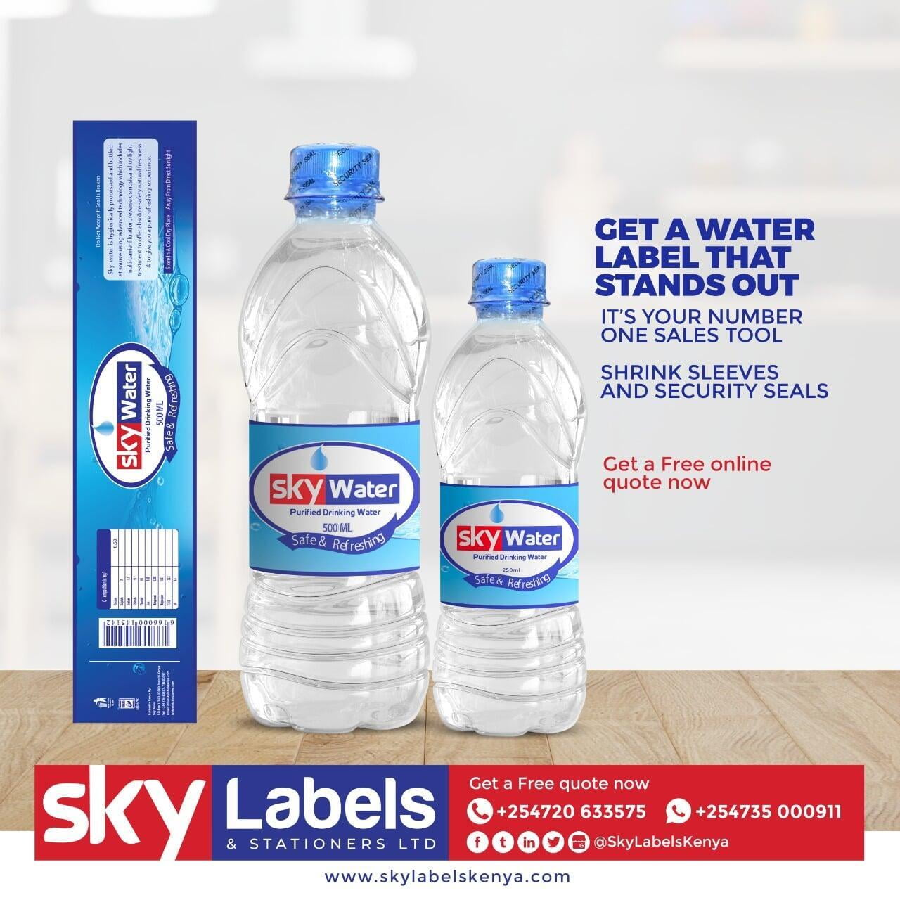 Water Labels , Shrink Sleeves & Security Seals